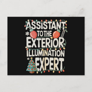 Assistent des Experten für Außenbeleuchtung Weihna Feiertagspostkarte