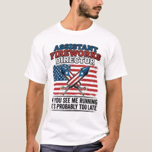 Assistent des Feuerwerksdirektors Lustiges patriot T-Shirt
