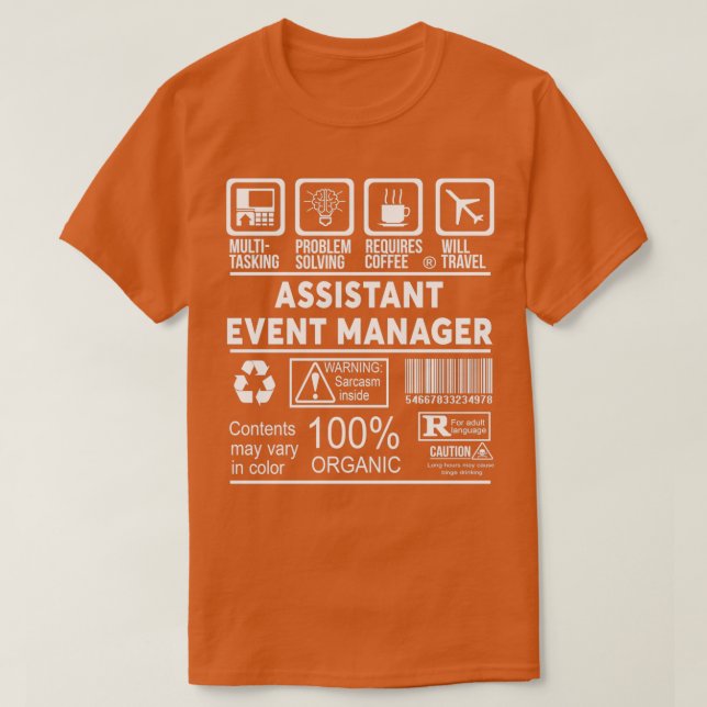 ASSISTENT EVENT MANAGER NICE DESIGN T-Shirt (Design vorne)