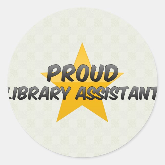 Assistent für die Bibliothek Runder Aufkleber (Vorderseite)