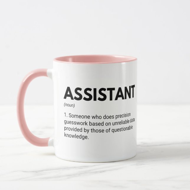 Assistent Lustige Arbeit Definition Tasse (Links)