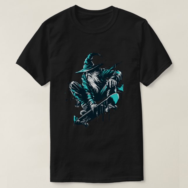 Assistent zum coolen blauen Skate T-Shirt (Design vorne)