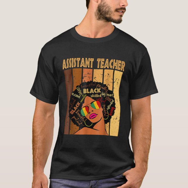 Assistentin Lehrerin Schwarze Geschichte Königin M T-Shirt (Vorderseite)