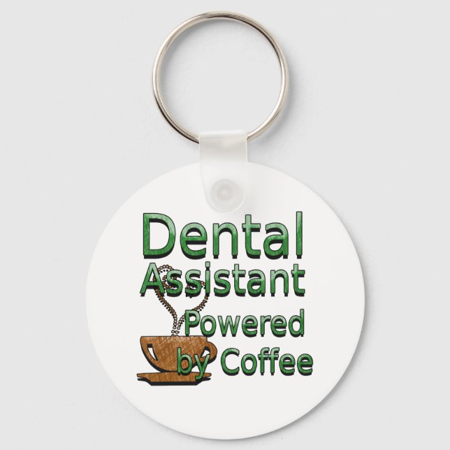 Assistentin mit Kaffee Schlüsselanhänger (Vorderseite)