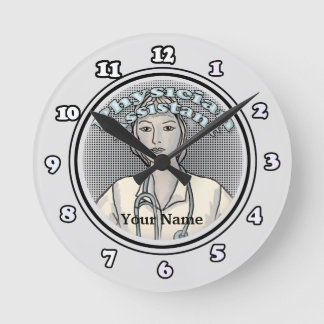 Assistentin Runde Wanduhr