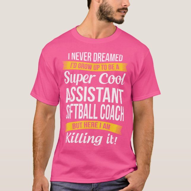 Assistentin Softball Coach Danke Funny T-Shirt (Vorderseite)