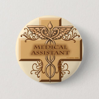 Assistenzärztin Caduceus Button