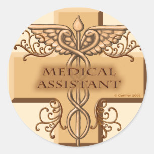 Assistenzärztin Caduceus Runder Aufkleber