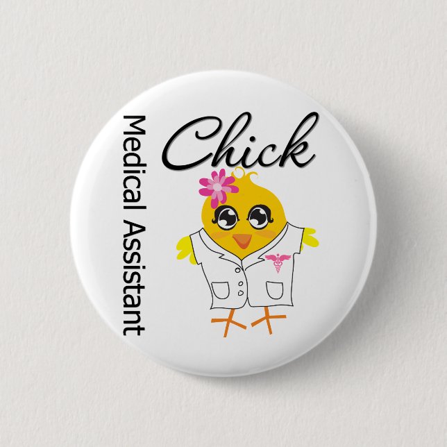 Assistenzärztin Chick v2 Button (Vorderseite)