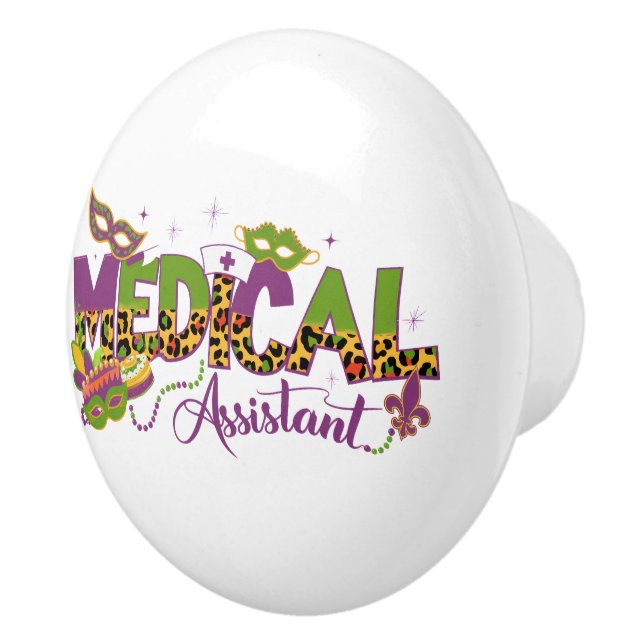 Assistenzärztin - Mardi Gras Keramikknauf (Rechts)