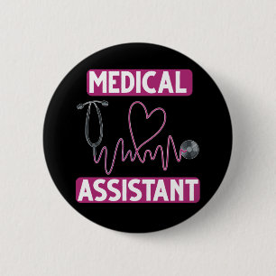 Assistenzärztin Stethoscope Nurse Button