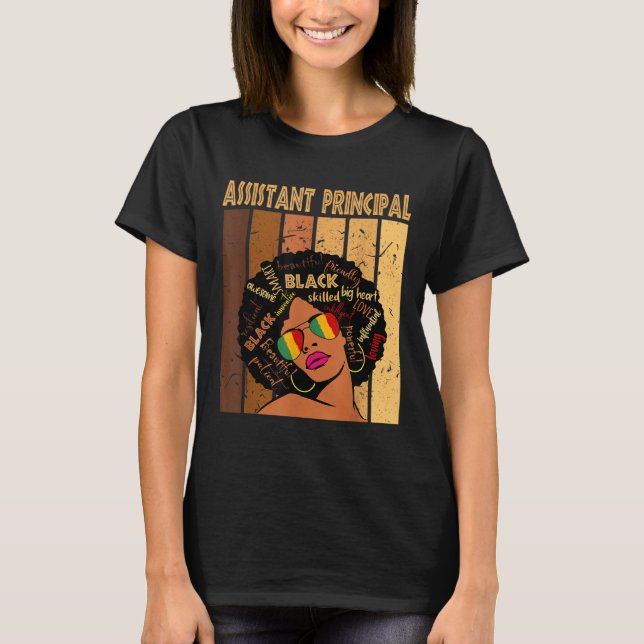 Assistenzprinzessin Afro African Women Black Histo T-Shirt (Vorderseite)