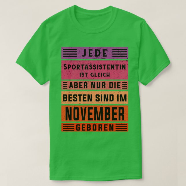 Assistenztrainer Geburtstag November geborenes Spo T-Shirt (Design vorne)