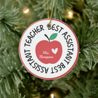Assistenzverzierung für personalisierte Lehrer Keramik Ornament