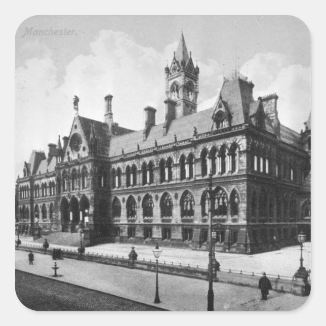 Assize Courts, Manchester, c.1910 Quadratischer Aufkleber (Vorderseite)