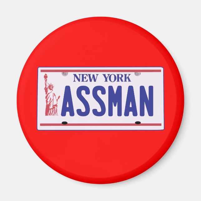 Assman New York License Plate Products Magnet (Vorne)