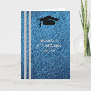 Associate of Applied Science Degree Card Blue Dankeskarte