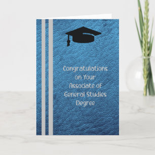Associates Degree Card in General Studies Blue Dankeskarte