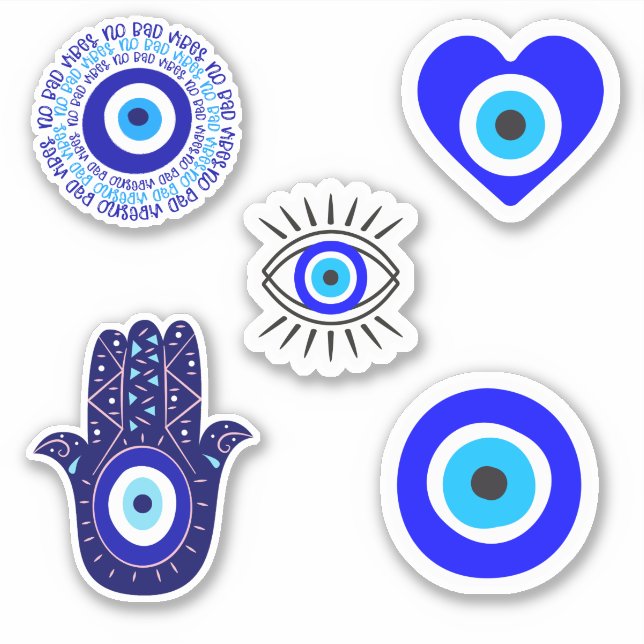 Assorted Blue Evil Griechisches Auge Hamsa Aufkleb Aufkleber (Vorderseite)