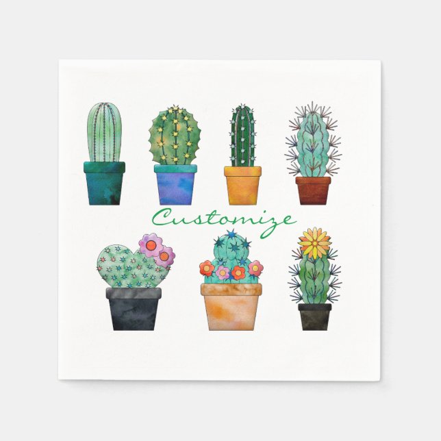Assorted Cactus Pflanze Thunder_Cove Serviette (Vorderseite)