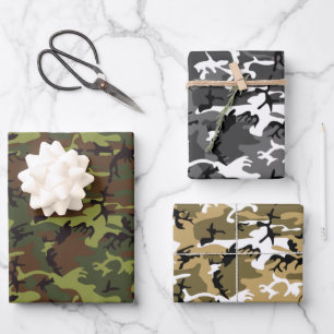 Assorted Camouflage Geschenkpapier Set