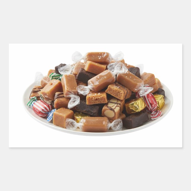 Assorted Caramel Toffees On Plate Sticker (Vorderseite)