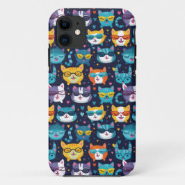Assorted Cat Faces Funny Cool Cats Case-Mate iPhone Hülle