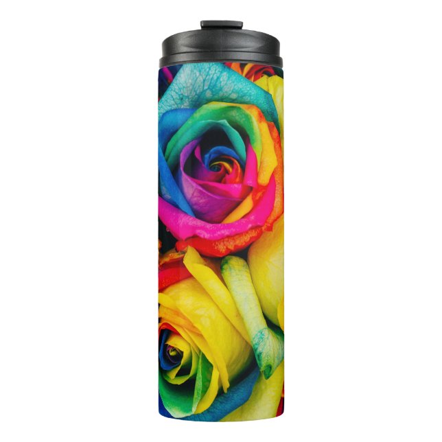 Assorted-color petaled flowers thermosbecher (Vorderseite)