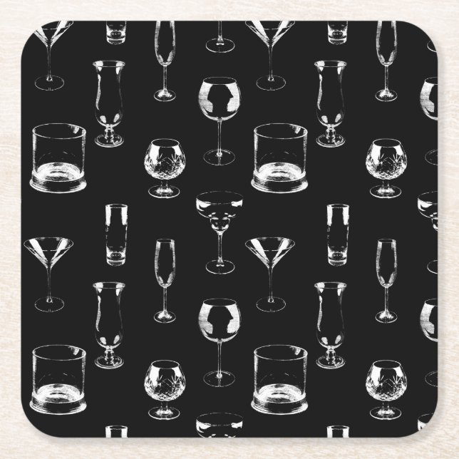 Assorted Glasses Rechteckiger Pappuntersetzer (Vorderseite)