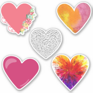 Assorted Heart Stickers Aufkleber