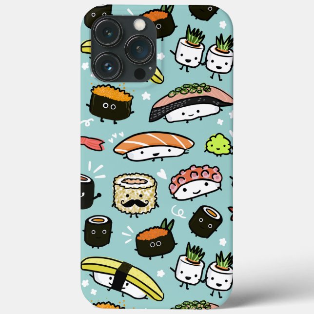 Assorted Kawaii Sushi Charaktere Niedlich und lust Case-Mate iPhone Hülle (Rückseite)