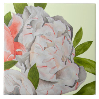 Assorted Peonies on a Ceramic Tile (D) Fliese