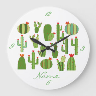 Assorted Red-flowered Cactus Plants Thunder_Cove Große Wanduhr