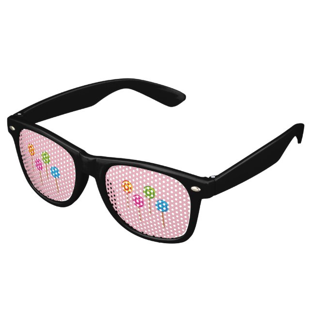 Assorted Spiral Colorful Lollipops Partybrille (Schrägansicht)