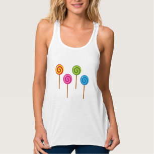 Assorted Spiral Colorful Lollipops Tank Top