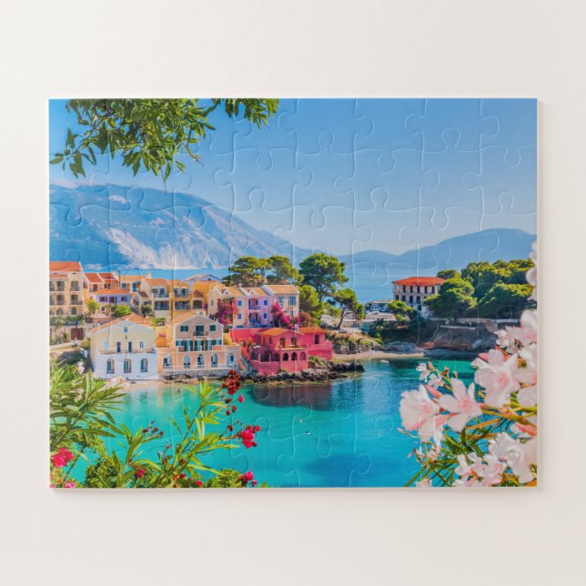 Assos, Kefalonia, Griechenland Puzzle (Horizontal)
