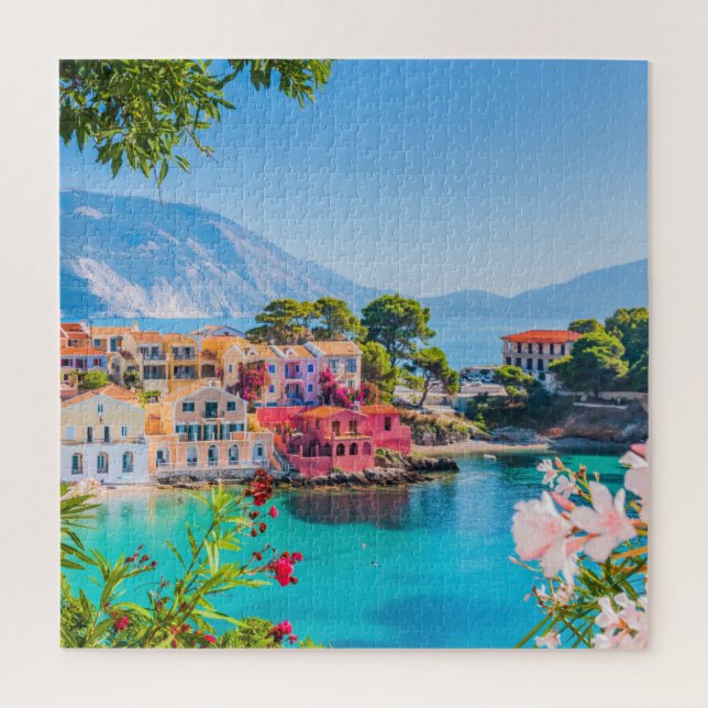 Assos, Kefalonia, Griechenland Puzzle (Vertikal)