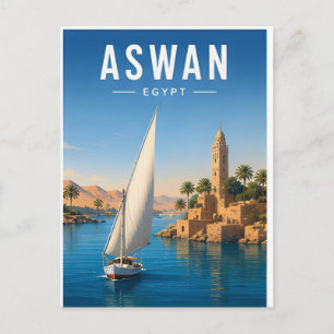 Assuan Ägypten Nil Fluss Reise Postkarte