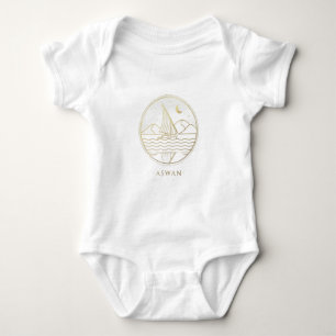 Assuan-Segelschiff Minimalistische Linienkunst - G Baby Strampler