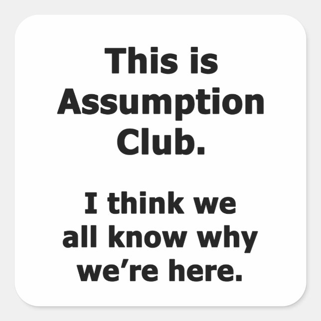 Assumption Club Quadratischer Aufkleber (Vorderseite)