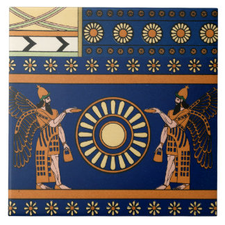 Assyrian Deity Called an Apkallu or Winged Genius Fliese