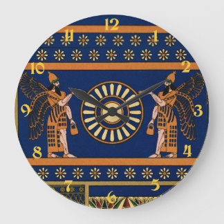 Assyrian Deity Called an Apkallu or Winged Genius Große Wanduhr