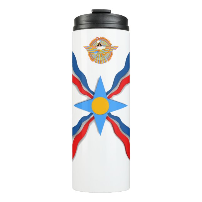 Assyrian Flag Thermal Tumbler Thermosbecher (Vorderseite)