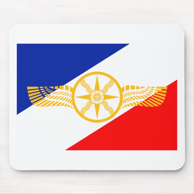 Assyrian Flagge, Chaldean Flagge, Syriac Flagge Mousepad (Vorne)