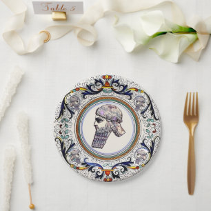 Assyrian King Paper Plate Pappteller
