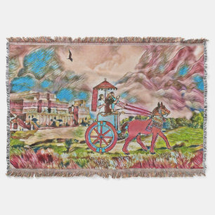 Assyrian King Throw Blanket Decke