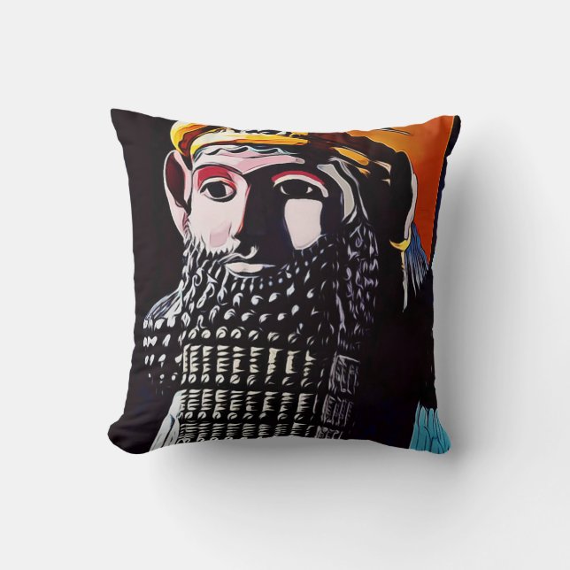 Assyrian King Throw Pillow Kissen (Vorderseite)