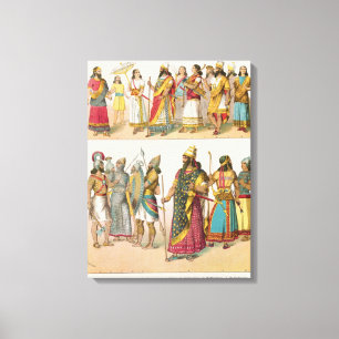 Assyrian Kleid, von "Trachten der Voelker", 1864 Leinwanddruck