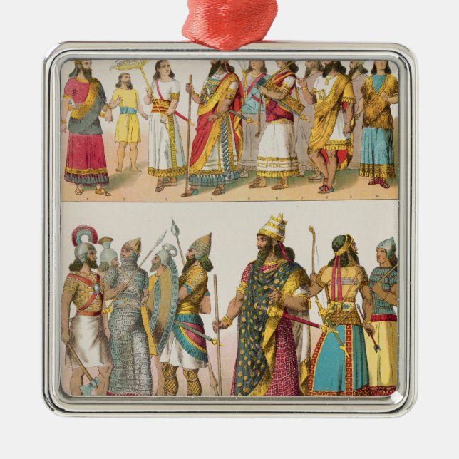 Assyrian Kleid, von "Trachten der Voelker", 1864 Ornament Aus Metall (Vorne)