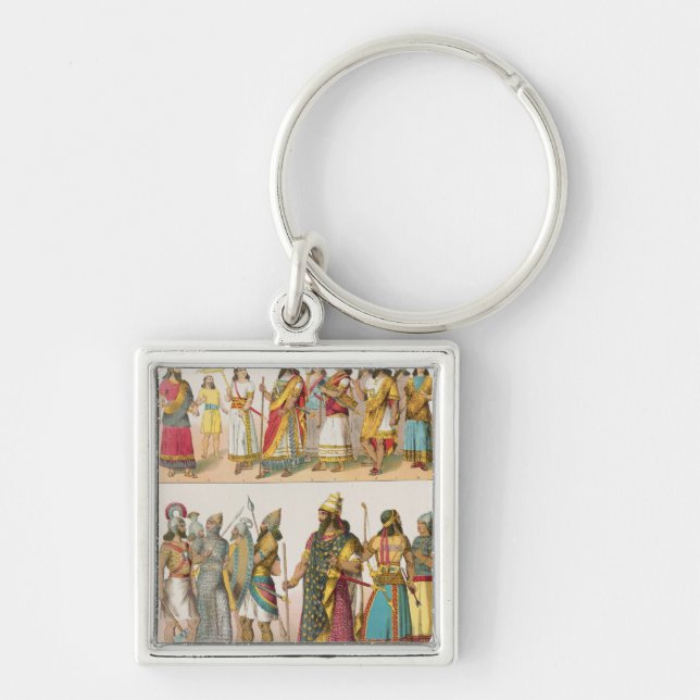 Assyrian Kleid, von "Trachten der Voelker", 1864 Schlüsselanhänger (Vorne)